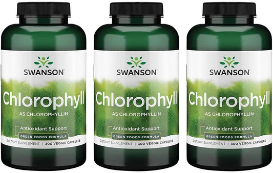 Swanson Chlorophyll 60mg 300 Veg Capsules - Pack of 3