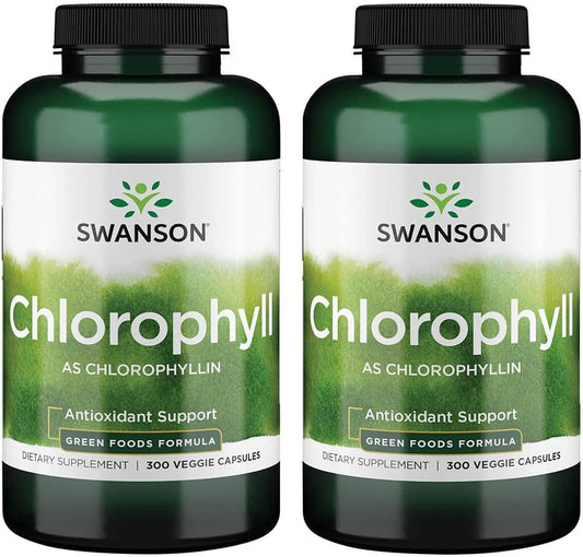 Swanson Chlorophyll 60mg 300 Vegetarian Capsules (Twin Pack)