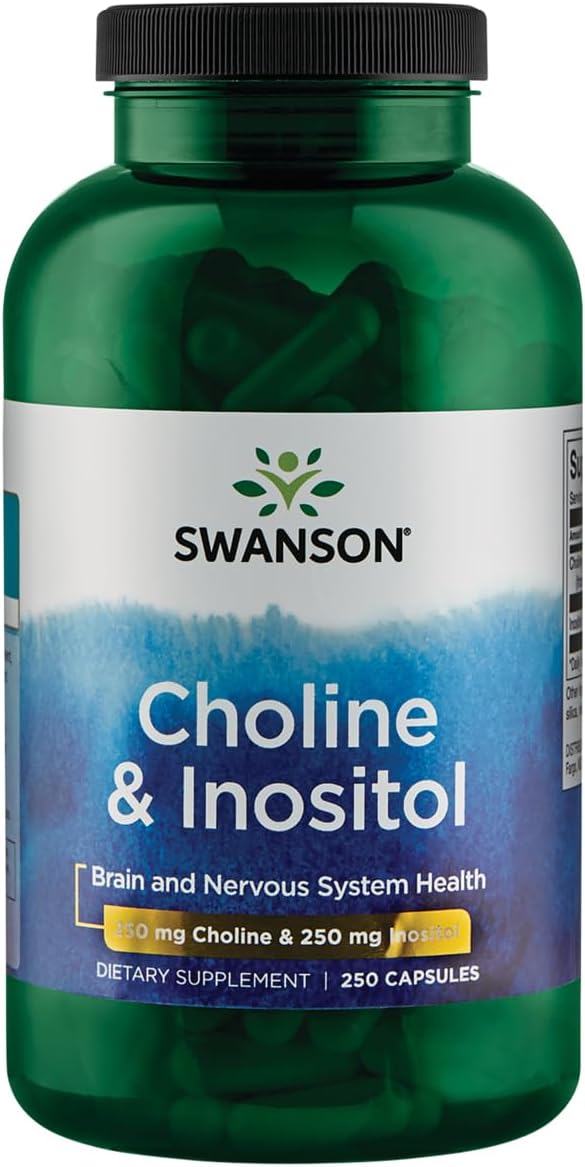 Swanson Choline & Inositol Capsules for Nerve Support and Mental Function - 250/250mg, 250 Count