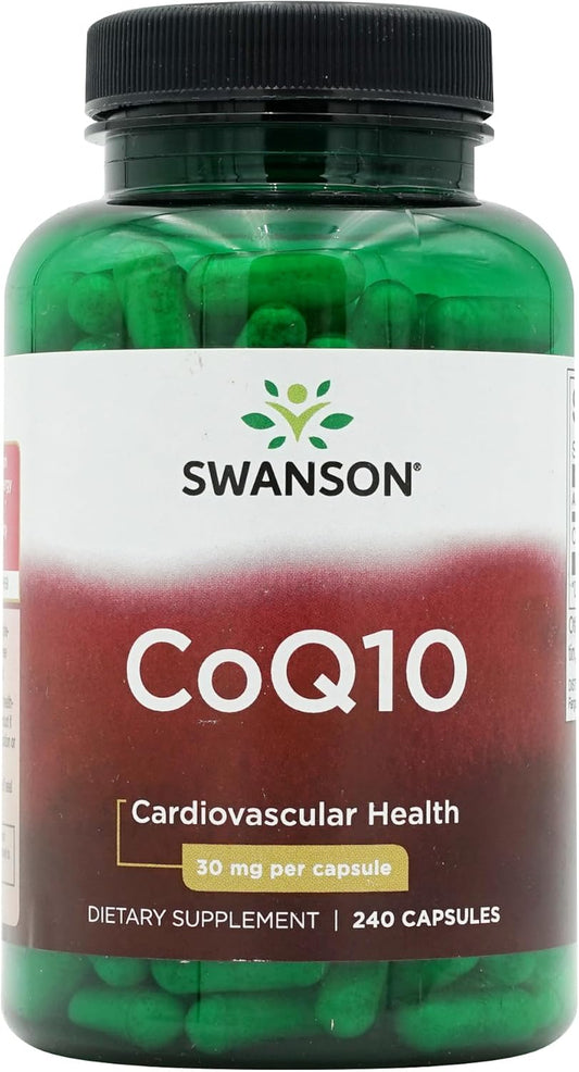 Swanson CoQ10 30mg 240 Capsules Triple Pack - Energy, Heart Health, Antioxidant Supplement