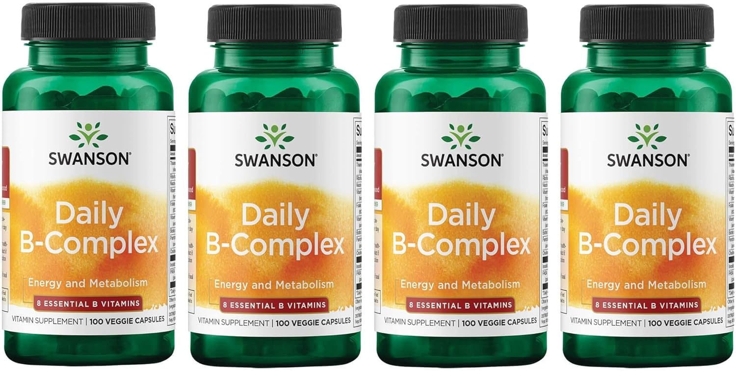 Swanson Daily B-Complex 100 Vegetarian Capsules - Pack of 4