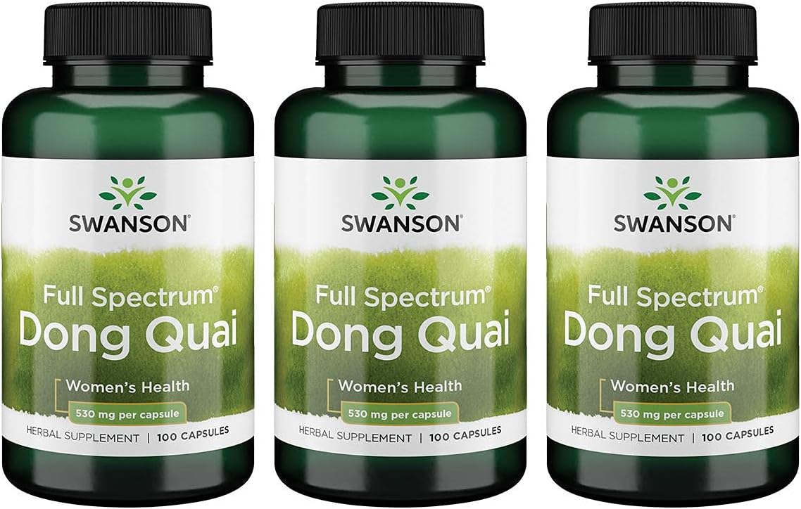 Swanson Dong Quai Capsules 530mg - 100 Count - Pack of 3