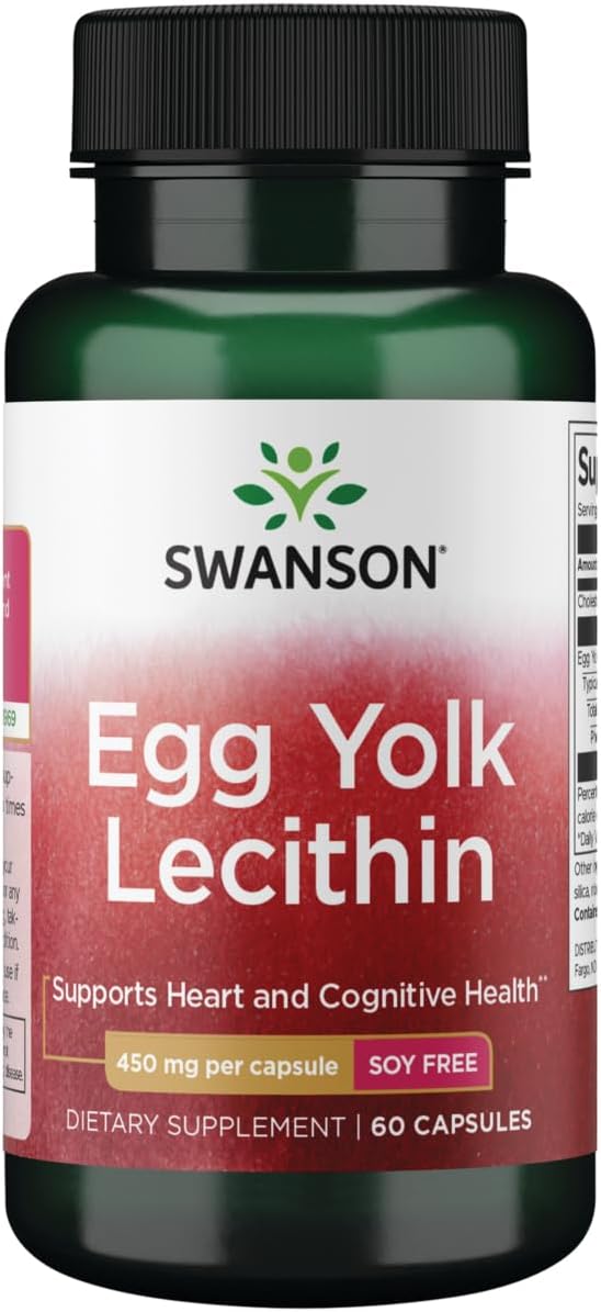 Swanson Egg Yolk Lecithin Capsules - Soy-Free Supplement (60 Count)