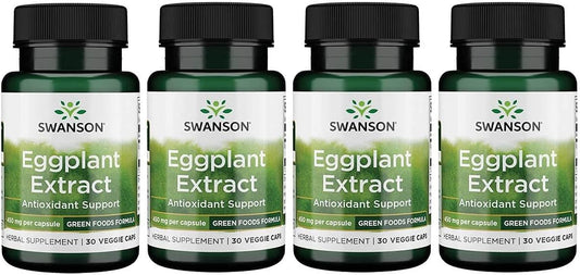 Swanson Eggplant Extract 20:1 450mg 30 Veg Caps (4 Pack) - Potent Antioxidant Supplement