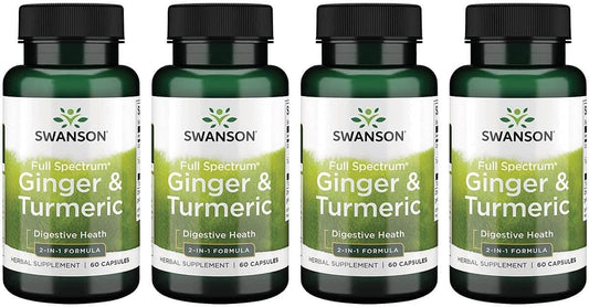 Swanson Full Spectrum Ginger & Turmeric Capsules - 240 Capsules Total