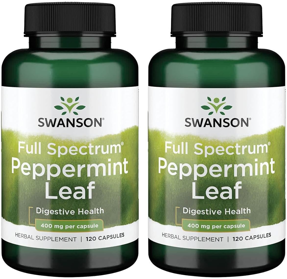 Swanson Full Spectrum Peppermint Leaf Capsules - 400mg, 120 Count (2 Pack)