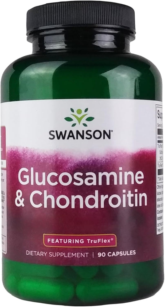 Swanson Glucosamine and Chondroitin Capsules - Joint Integrity and Flexibility Support - 90 Capsules, 900mg