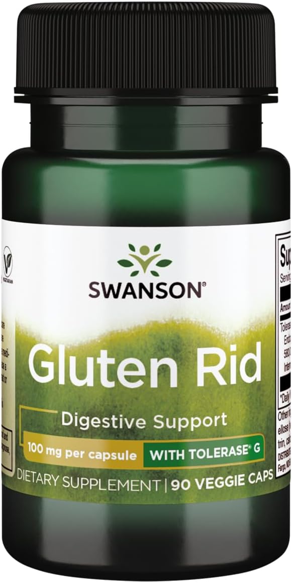 Swanson Gluten Rid Enzyme Supplement with Tolerase G - 90 Veg Capsules, 100mg