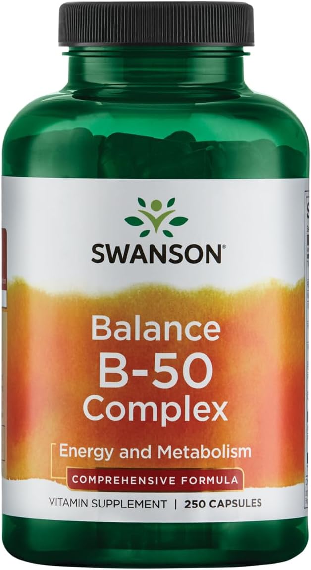 Swanson High-Potency B-50 B-Complex Vitamin Capsules for Immune, Heart, and Nervous System Support