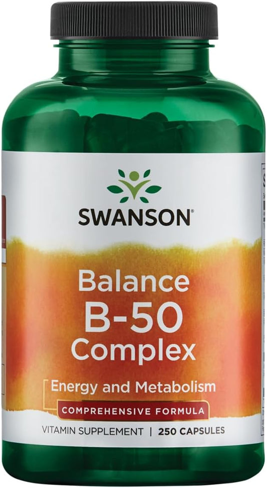 Swanson High-Potency B-50 B-Complex Vitamin Capsules for Immune, Heart, and Nervous System Support