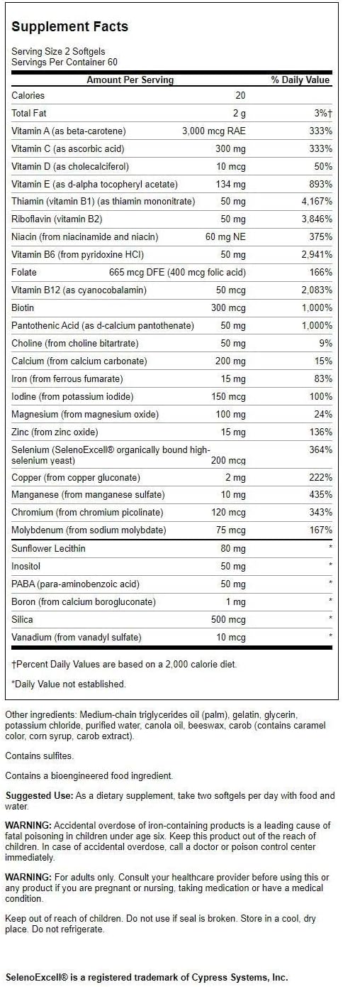 Swanson High Potency Multi 120 Softgels - Premium Supplement for Daily Health and Wellness