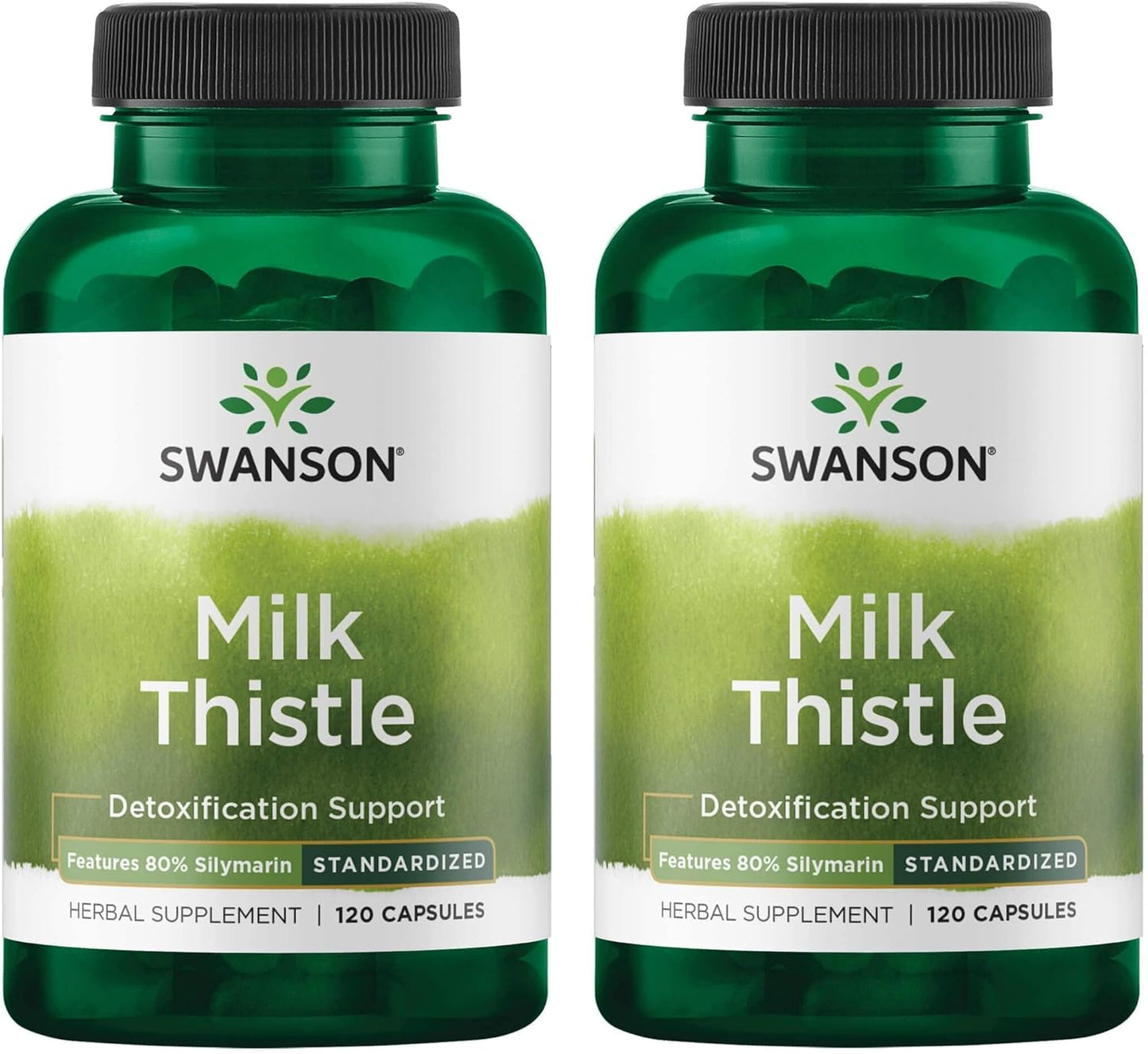 Swanson Milk Thistle Capsules - 100 Count (2 Pack) - Herbal Liver Support Supplement for Health and Wellbeing