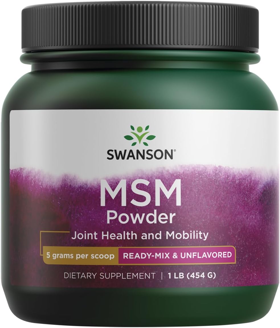 Swanson MSM Powder 1 lb (454 g) for Joint Health and Muscle Support
