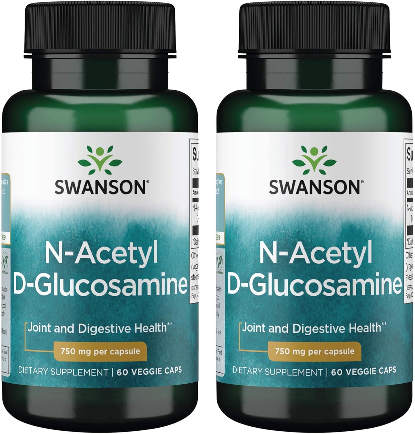 Swanson N-Acetyl D-Glucosamine Capsules for Joint & Gut Health - Natural Formula for Healthy Cartilage - 120 Veggie Caps, 750mg