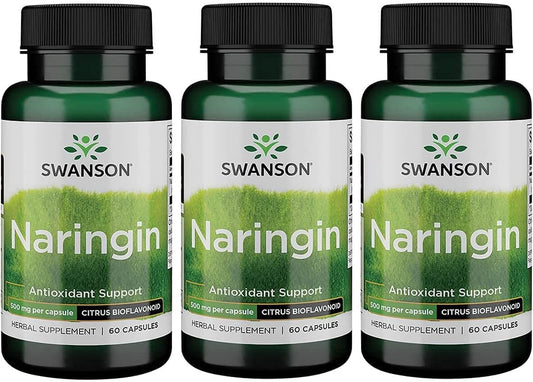 Swanson Naringin Supplement 500mg 60 Capsules - Pack of 3