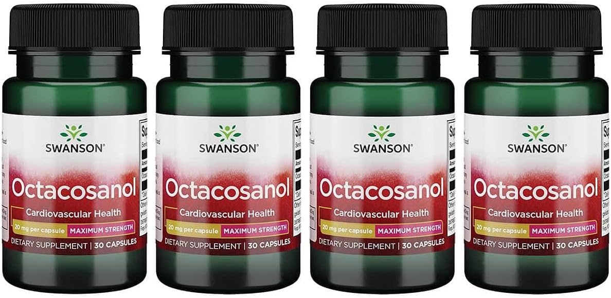 Swanson Octacosanol 20mg Maximum-Strength Capsules - 4 Pack