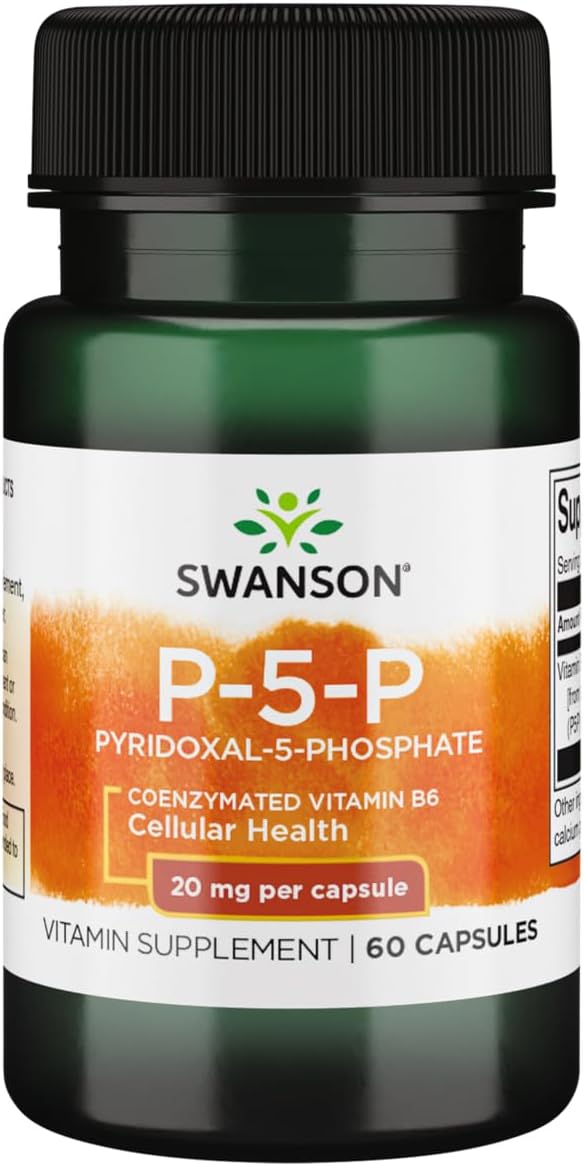 Swanson P-5-P Coenzymated Vitamin B-6 20 mg 60 Capsules - Pyridoxal-5-Phosphate Formula