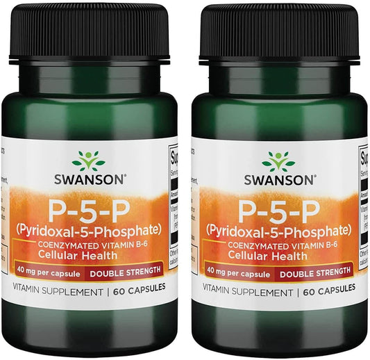 Swanson P-5-P Coenzymated Vitamin B-6 40mg Capsules - Pack of 120