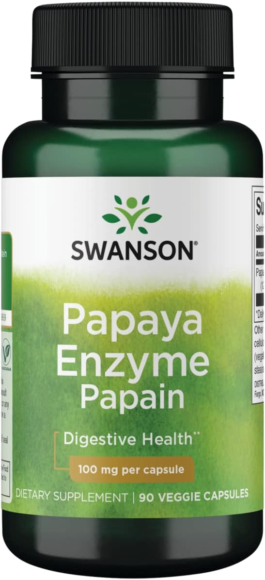 Swanson Papain Papaya Enzyme Capsules - 100mg, 90 Count, Vegetarian Formula - BoostGo Australia