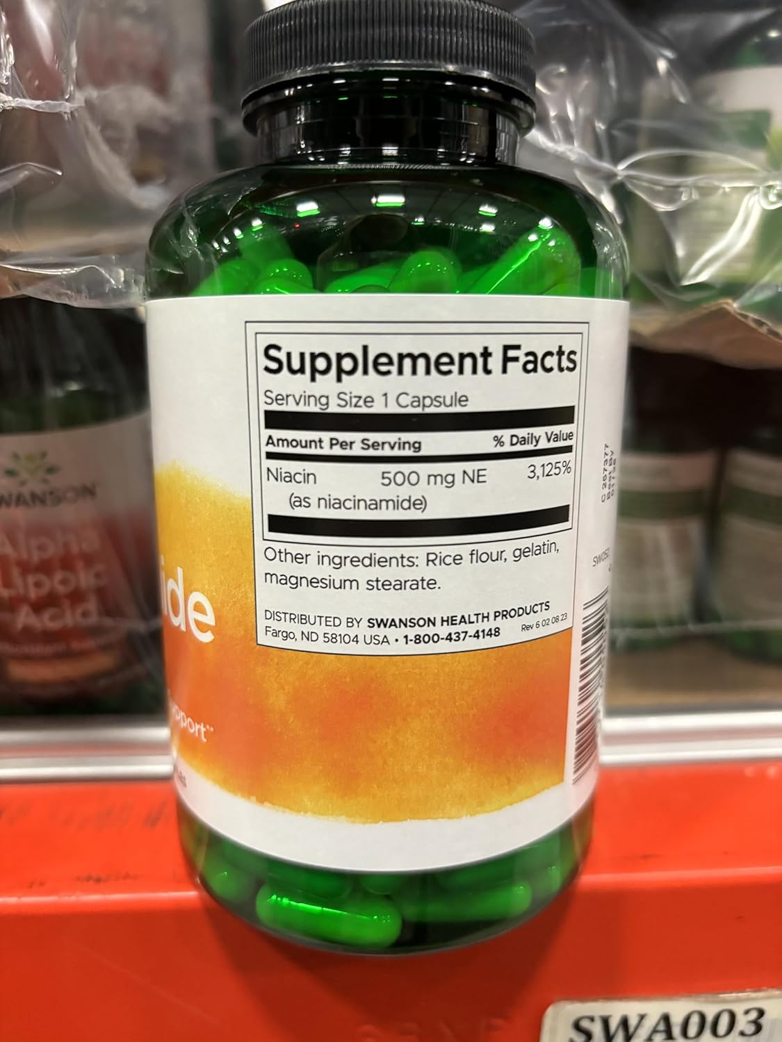 Swanson Premium Brand Niacinamide 500 mg 250 Capsules - Double Pack for Enhanced Benefits