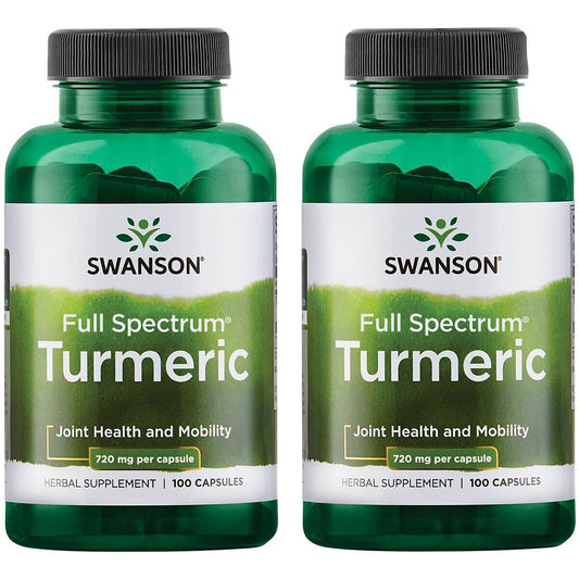 Swanson Premium Turmeric Curcumin Supplement 1440mg - Antioxidant, Joint, Cardio, Liver Detox, Mood & Memory Support - 100 Capsules (2 Pack)
