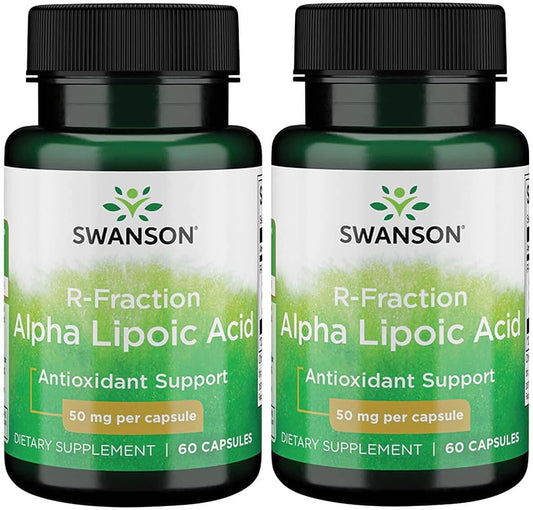 Swanson Regular Strength R-Fraction Alpha Lipoic Acid 50mg 120 Capsules - Pack of 2