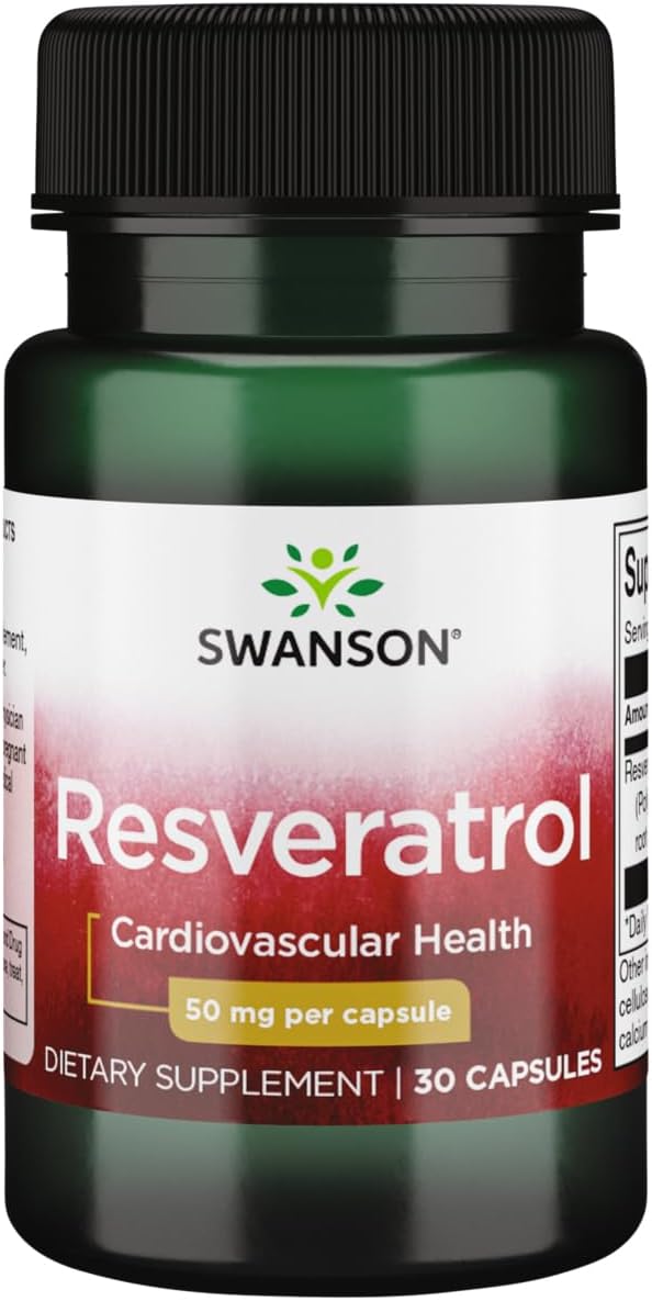 Swanson Resveratrol 50 Supplement - 30 Capsules, 50mg Each for Antioxidant Support