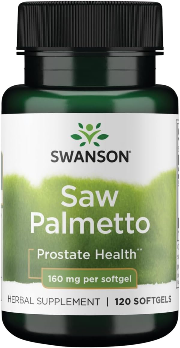 Swanson Saw Palmetto Capsules for Men's Prostate and Urinary Health - 160mg, 120 Softgels