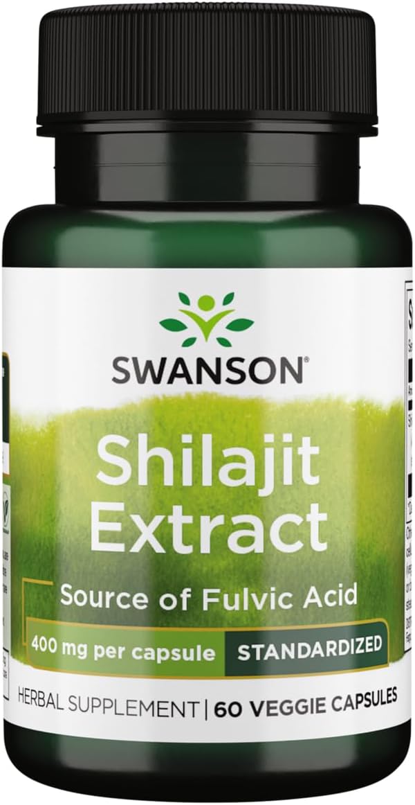 Swanson Shilajit Extract 400mg - 60 Vegetarian Capsules for Energy and Vitality