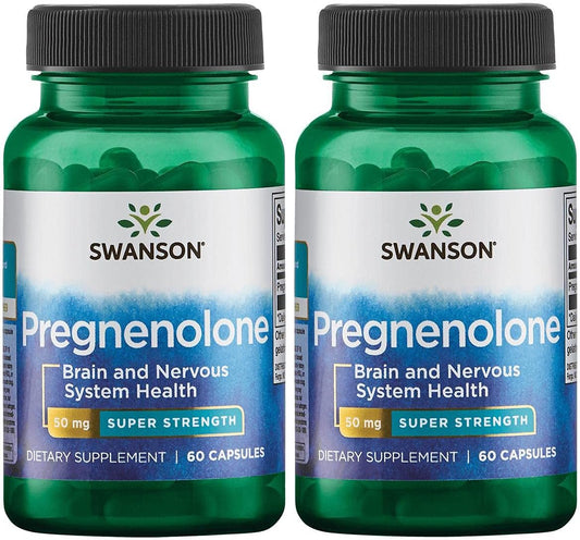 Swanson Ultra Pregnenolone 50mg Super Strength Capsules - 2 Pack