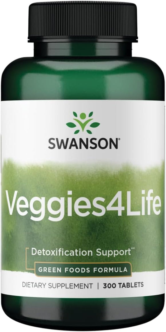 Swanson Veggies4Life 300 Tablets - Daily Vegetable Supplement for Optimal Health