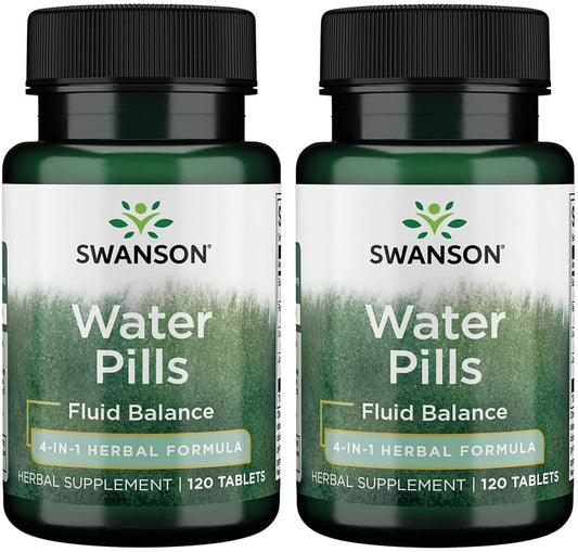 Swanson Water Pills 240 Tablets - Twin Pack for Natural Diuretic Support