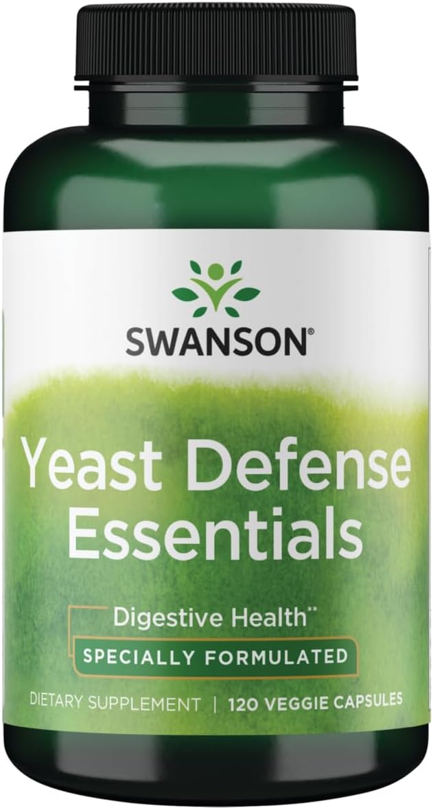 Swanson Yeast Defense Essentials 200 Million CFU - 120 Vegetarian Capsules - Supports Gut Health and Immune System