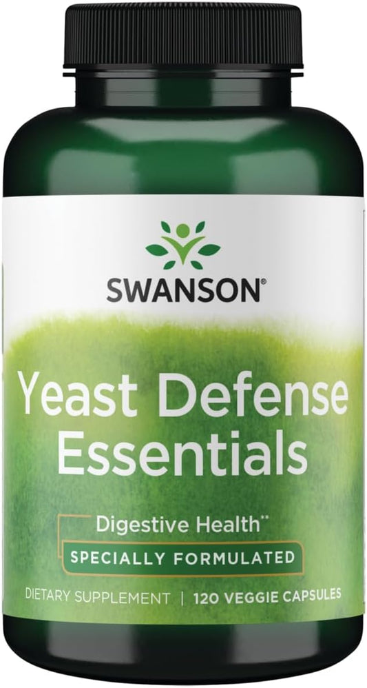 Swanson Yeast Defense Essentials 200 Million CFU - 120 Vegetarian Capsules - Supports Gut Health and Immune System