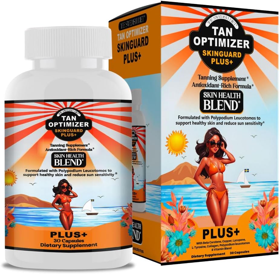 Swedish Diet Tan Optimizer SkinGuard Plus+ Supplement - Anti-Aging & Radiant Skin - 30 Capsules - BoostGo Australia