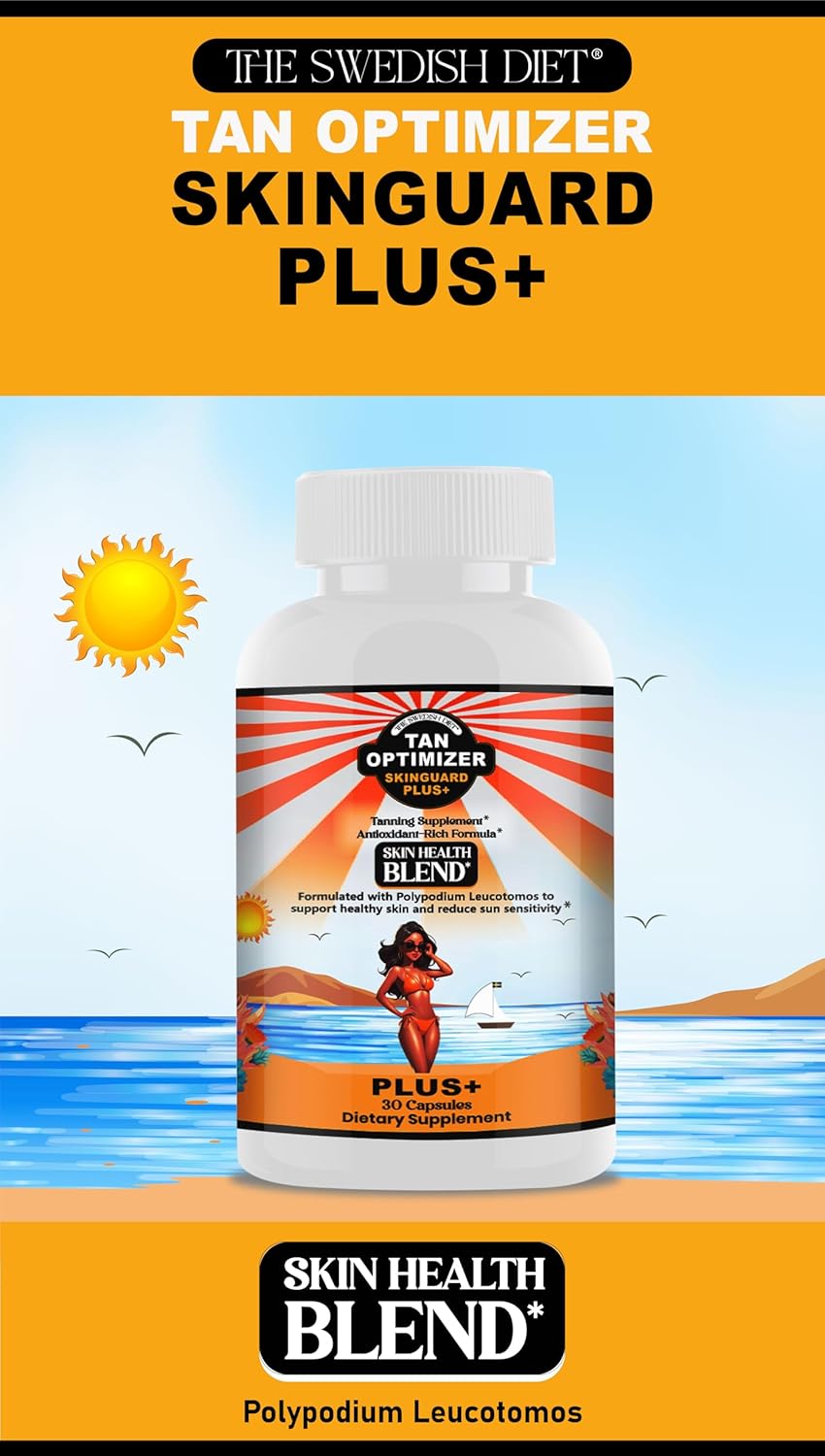 Swedish Diet Tan Optimizer SkinGuard Plus+ Supplement - Anti-Aging & Radiant Skin - 30 Capsules - BoostGo Australia