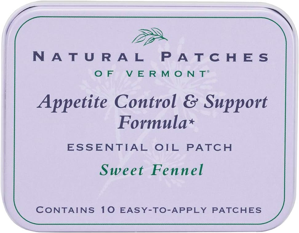Sweet Fennel Essential Oil Body Patches for Appetite Control - 10 Count Tin from Natural Patches of Vermont