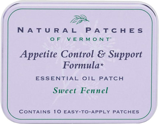 Sweet Fennel Essential Oil Body Patches for Appetite Control - 10 Count Tin from Natural Patches of Vermont