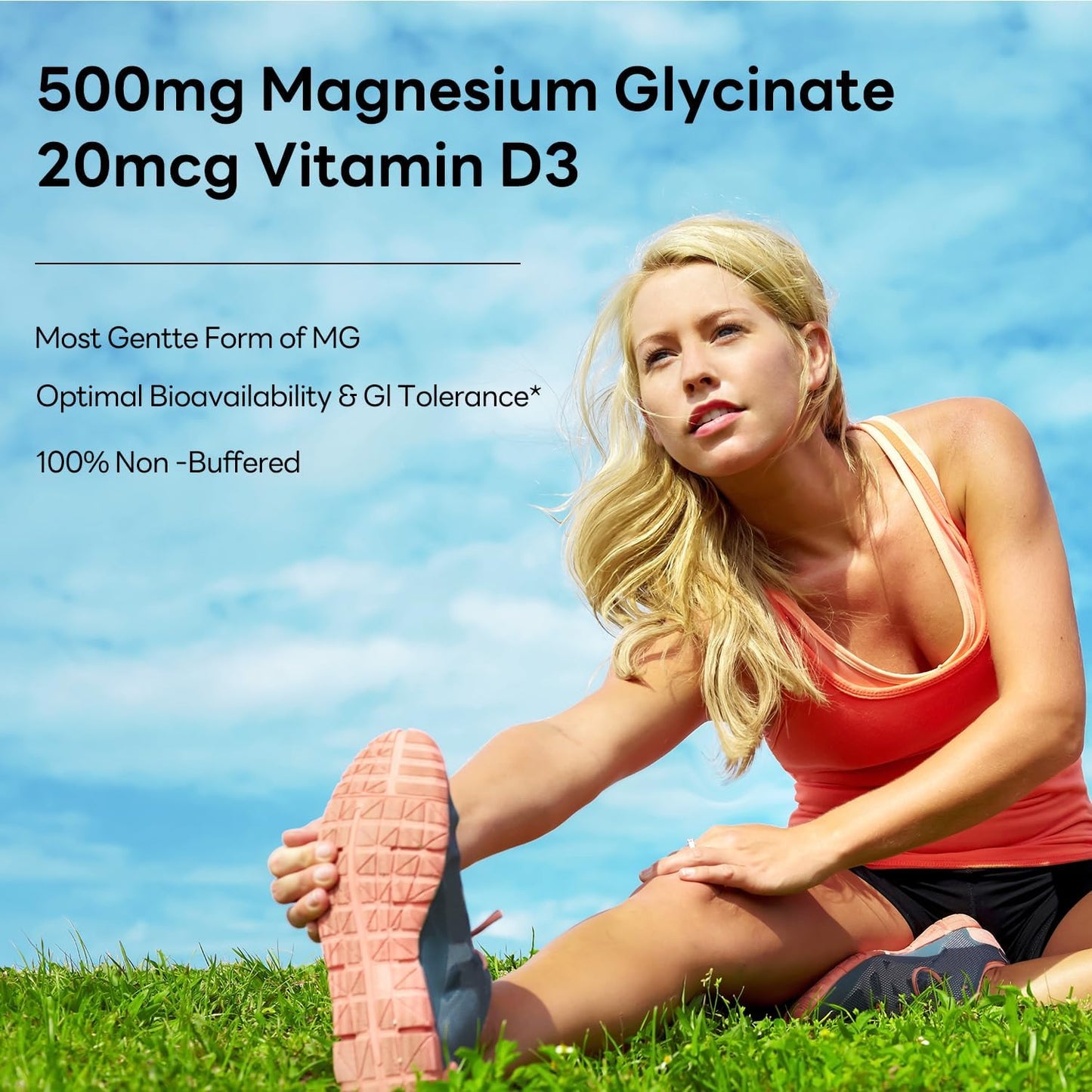 Swiss Bioenergetics Magnesium Glycinate & Vitamin D3 Capsules - Non-GMO, Gluten-Free Supplement for Nerve, Muscle, Bone, and Heart Health - 120 Vegan Capsules for 60 Days