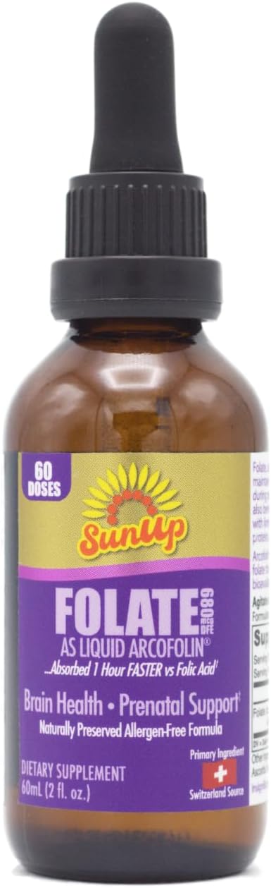 Swiss Source SunUp Liquid Methyl Folate - Natural Prenatal & Brain Health Formula