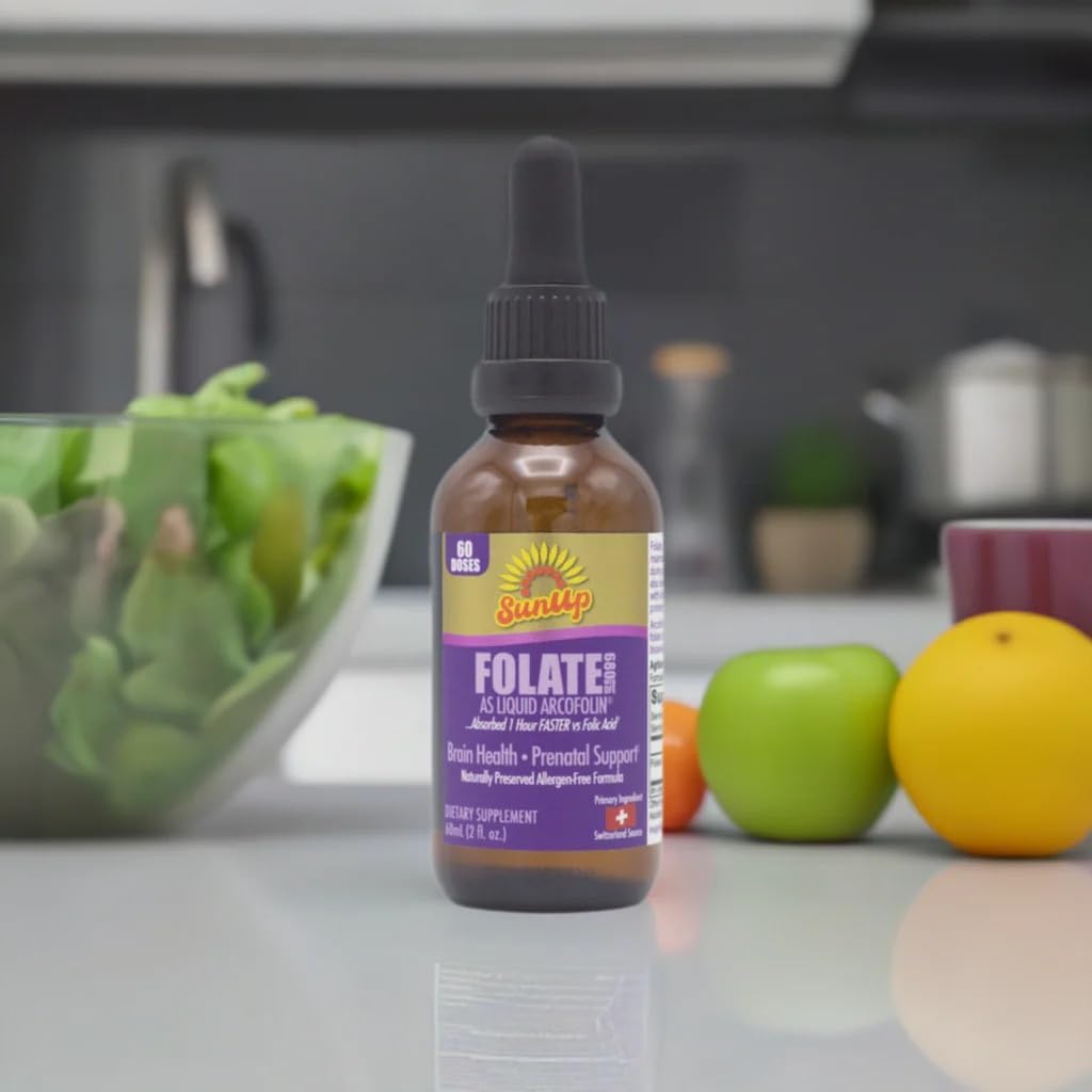 Swiss Source SunUp Liquid Methyl Folate - Natural Prenatal & Brain Health Formula