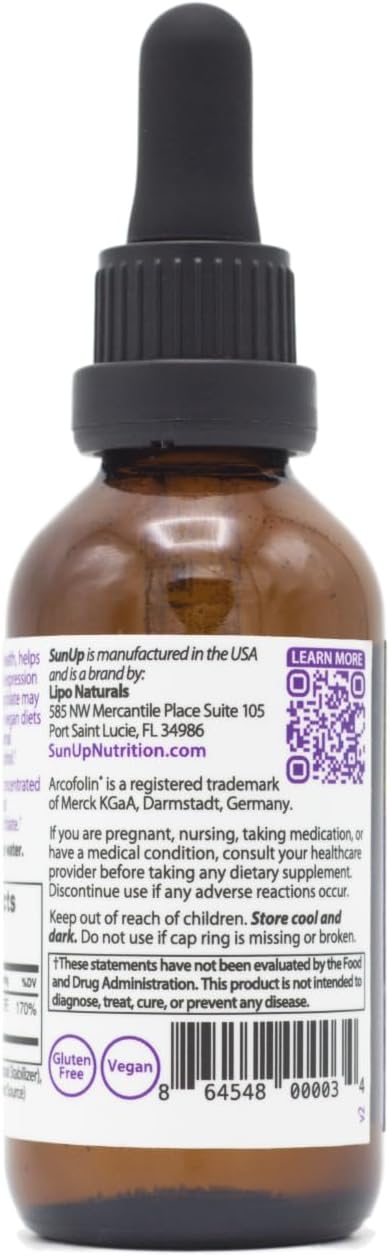 Swiss Source SunUp Liquid Methyl Folate - Natural Prenatal & Brain Health Formula