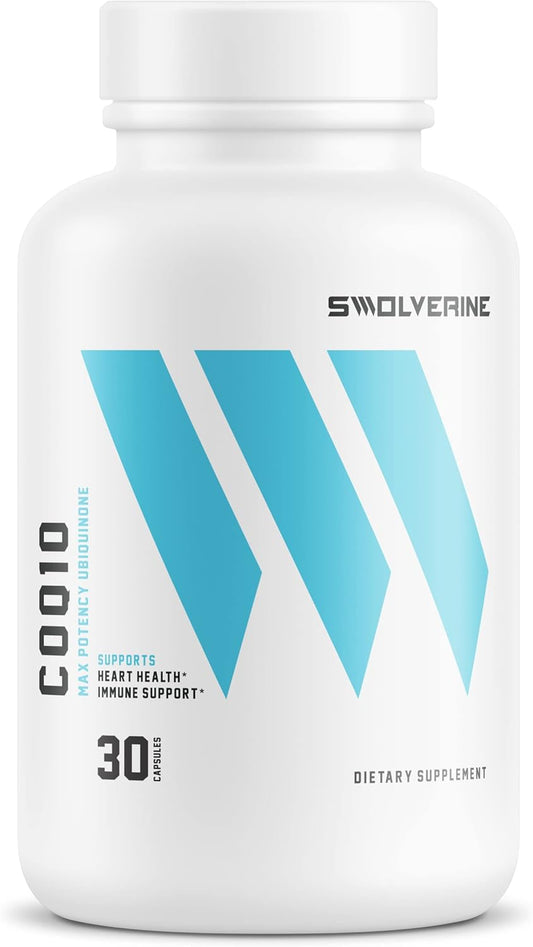 Swolverine CoQ10 Softgels 100mg - Heart Health Antioxidant, Cellular Energy Support - 30 Count, Non-GMO