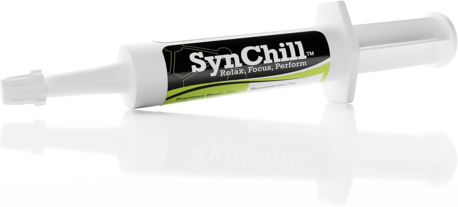 SynNutra Equine SynChill Horse Calming Gel - Natural Supplement for Peak Performance - Veterinarian Approved - 12-Pack