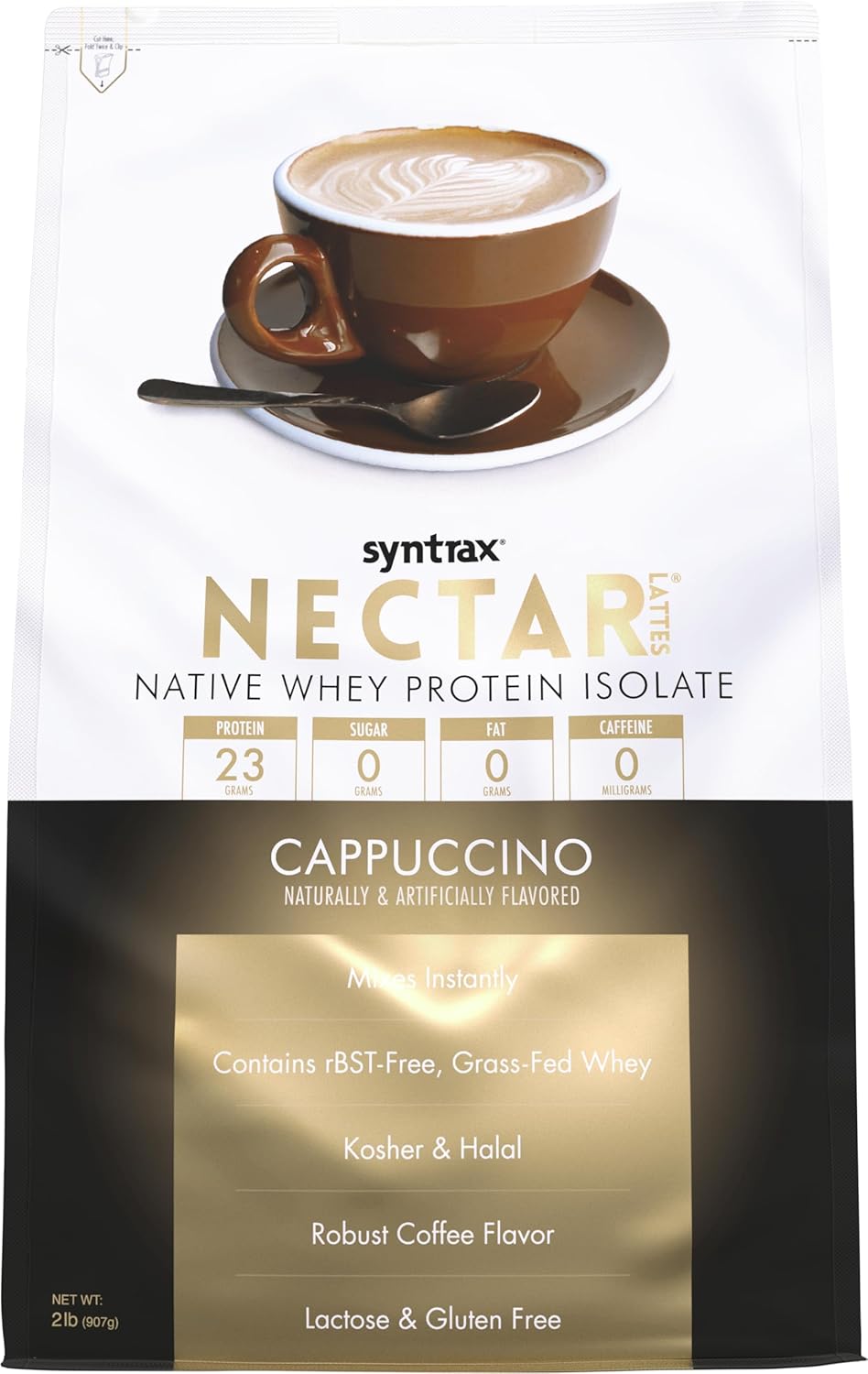Syntrax Nutrition Nectar Latte Cappuccino 2 lbs 100% Whey Isolate Protein Powder