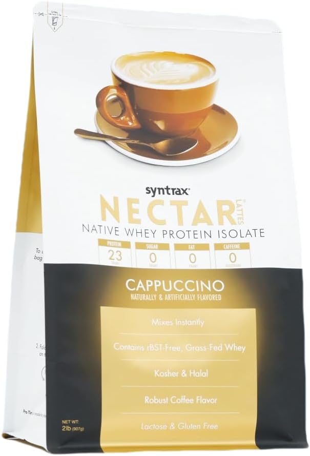 Syntrax Nutrition Nectar Latte Cappuccino 2 lbs 100% Whey Isolate Protein Powder