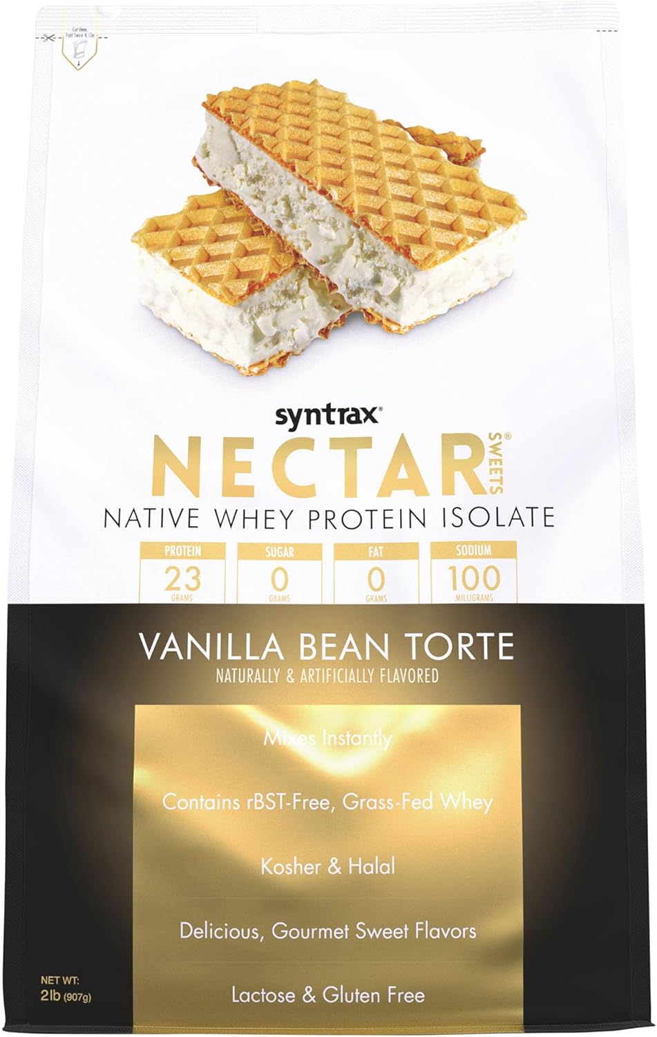 Syntrax Nutrition Nectar Sweets Vanilla Bean Torte Whey Isolate Protein Powder - 2 lbs