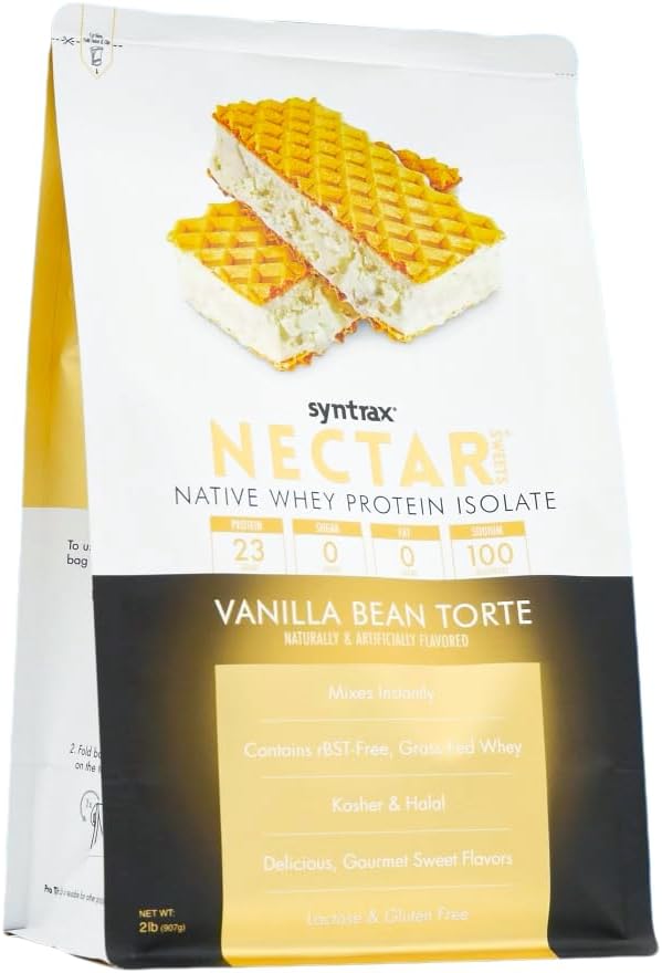 Syntrax Nutrition Nectar Sweets Vanilla Bean Torte Whey Isolate Protein Powder - 2 lbs