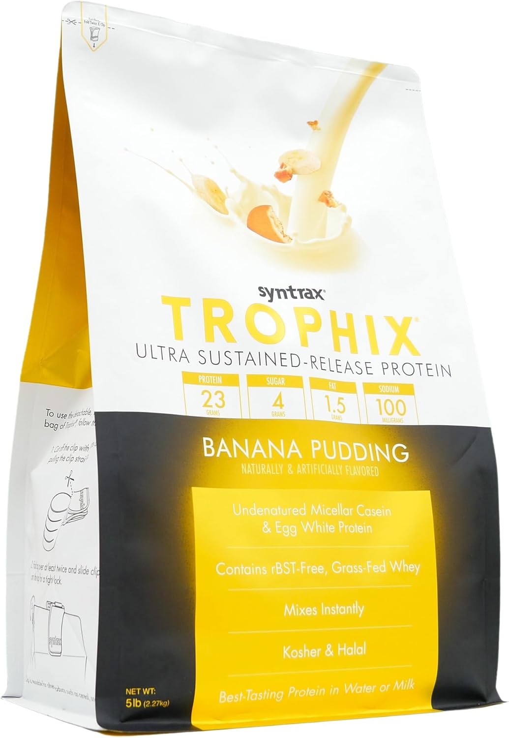 Syntrax Nutrition Trophix Banana Pudding Protein Powder, 5 lbs - Ultra Sustained-Release Blend