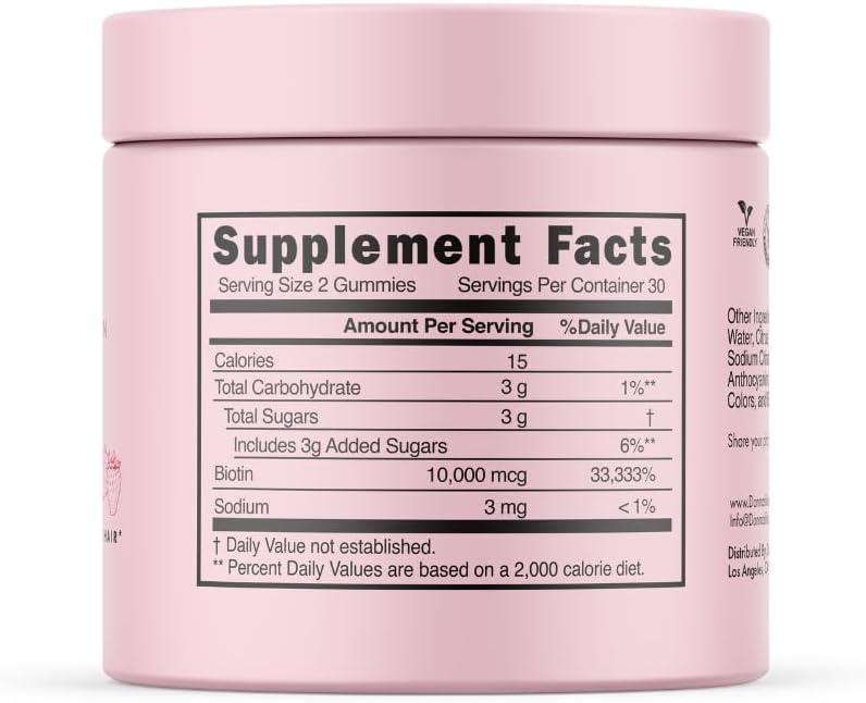Tabitha Brown Vegan Biotin Hair Vitamin Gummies - Donna's Recipe for Stronger Hair